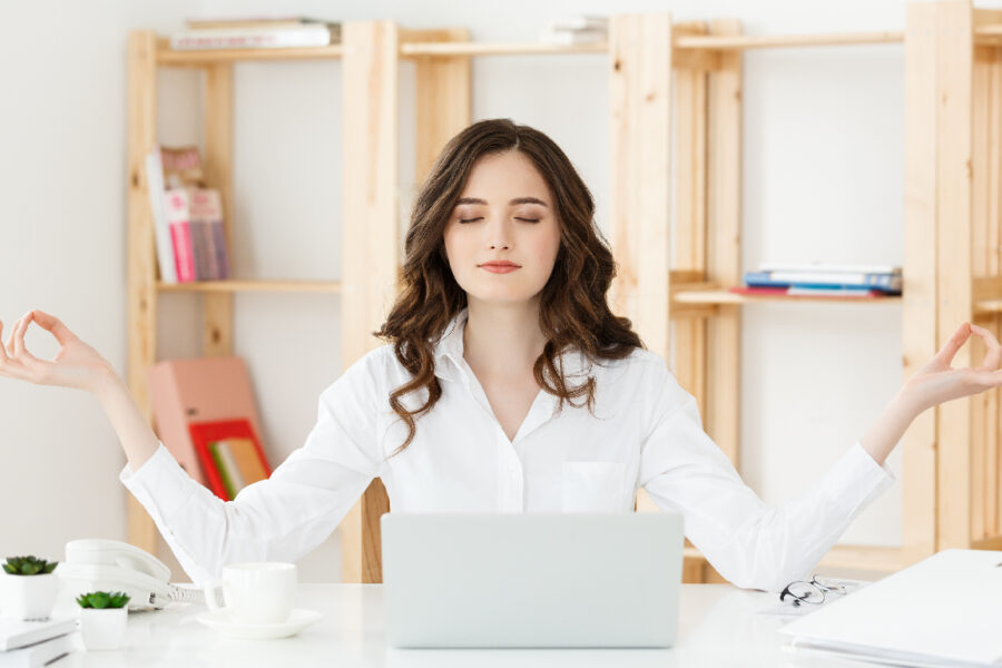 Business Women Meditating