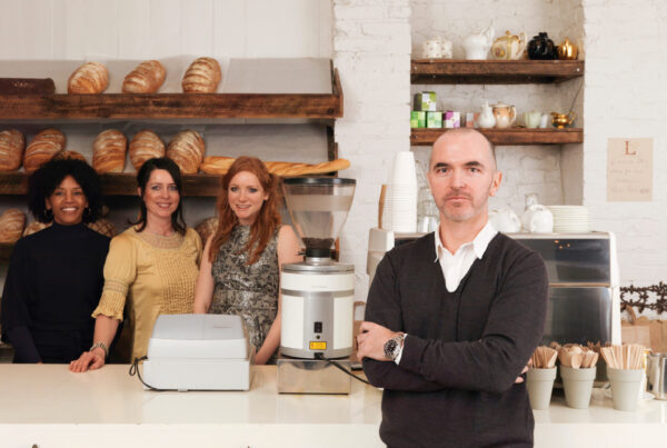 Employees and manager at bake shop