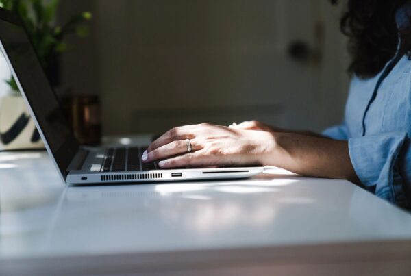 Businesswoman using laptap